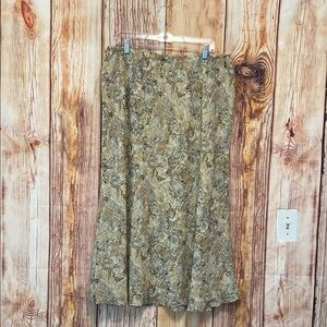 Women Size 18 Plaza South Paisley Geometric Design Skirt Beige & Cream Color